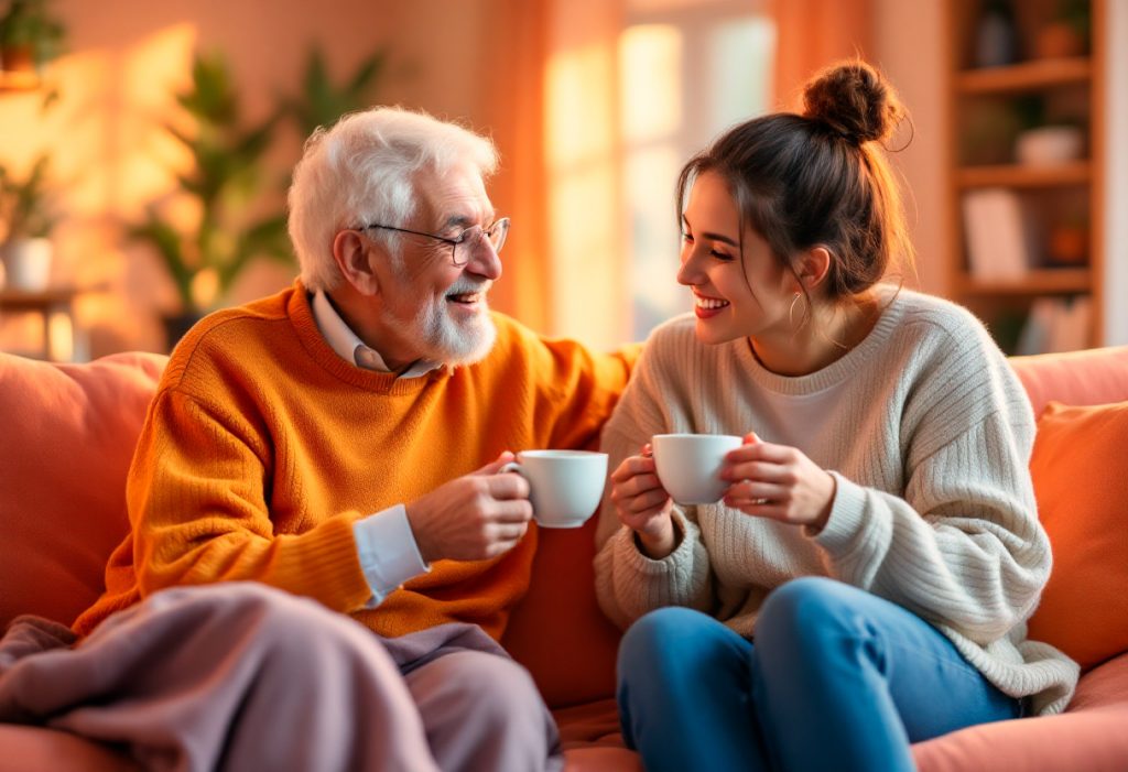 Convivencia generacional entre un hombre mayor y una joven estudiante. zInterVIVE